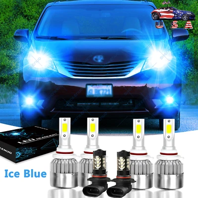 For Toyota Sienna 2006-2010 8000K Combo 9006 9005 LED Headlight Fog Bulbs Kit 6x - Image 1 of 4