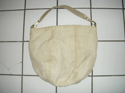 SIGRID OLSEN Cotton Hemp JUTE Textured Metallic Leather Tote Beach Sisal Bag  - Image 1 of 3