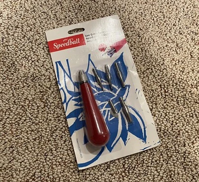 SPEEDBALL Lino Cutter Assortment 41231 V Cutter 1 + 2  U Gouges 3 + 5  Knife 6 - Image 1 of 3