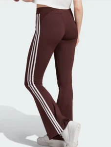 ADIDAS ORIGINALS 3-STRIPES FLARED LEGGINGS BROWN UK S,M,L, XL BNWT RRP £40 - Picture 1 of 3