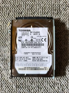 Toshiba MK1246GSX 120 GB,Internal,5400 RPM,2.5" HDD2D91 Laptop HDD *UNTESTED* - Afbeelding 1 van 2