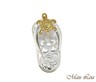 STERLING SILVER 925 8MM HAWAIAIN PLUMERIA FLOWER DANGLE HONU TURTLE PENDANT CZ