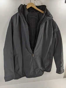 Chaqueta impermeable para hombre negra con doble cremallera manga larga forrada talla XXL - Imagen 1 de 8