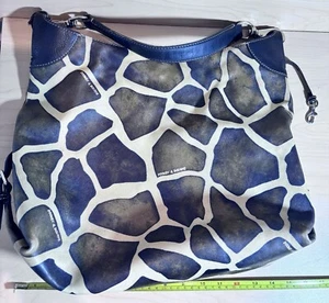 Dooney Bourke Purse Giraffe Tote Large Brown Leather Satchel - Picture 1 of 7