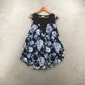 Urban Renewal Tunic Blouse Womens S Multicolor Sheer Sleeveless Floral Casual - Picture 1 of 14