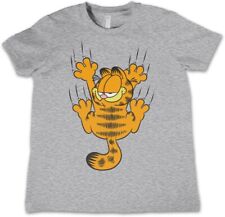 Garfield Hanging On Kids T-Shirt Kinder Heather-Grey
