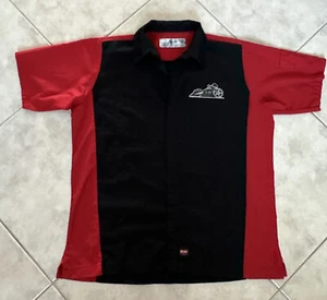 Men's Red Kap Button Up Shirt Bagger Pride Large Black/Red Short Sleeve Mechanic - Picture 1 of 7