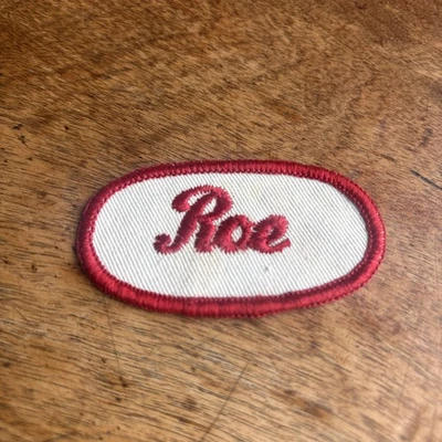 Vtg Roe Sew On Patch Mechanic Garage Embroidered Gas Station Waitress Name - Image 1 of 4