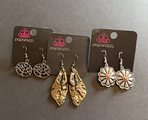 Paparazzi Jewelry Earring Lot, 3 Pairs, New w/ tags, Nature Collection - Picture 1 of 2