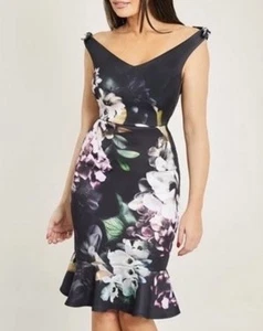 Jessica Wright By Sistaglam Long Bodycon Floral Print Dress. New. Size 8. - Picture 1 of 5