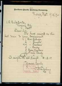 1900 Northern Pacific Railroad Company Norris, Montana Letter B4 - Picture 1 of 1