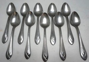 DANSK BASKETWEAVE SILVERPLATE FLATWARE SET 10 SOUP SPOONS SILVERWARE 7in JAPAN - Picture 1 of 4