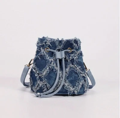 Bolso Bucket Mini Bandolera Cartera Denim (5 colores) Hobo Jean Bolso de Hombro Foto 1 de 4