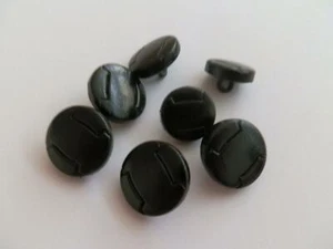 Juego de 7 botones inteligentes de cuero negro vintage - Imagen 1 de 1
