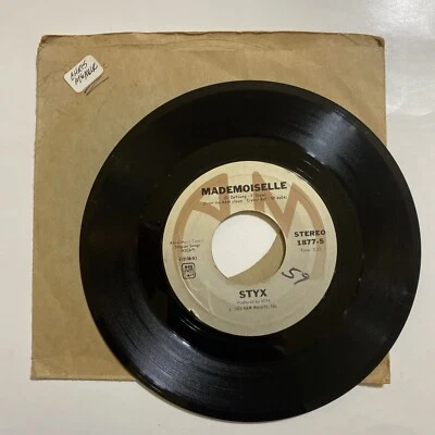 Styx – Mademoiselle / Light Up 7" Vinyl Record 1975 A&M Records 1877-S Pitman - Image 1 of 4
