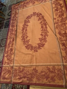 Williams Sonoma Pumpkin Harvest Jacquard Tablecloth 58x 83” Thanksgiving Fall Ex - Picture 1 of 8