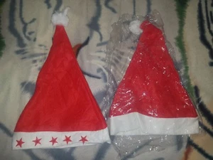 2 Sombrero Papá Noel - 1 Normal Y Uno Con Estrellas Luminoso Rojo - Navidad - Imagen 1 de 5
