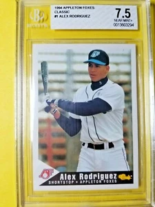 Alex Rodriguez 1994 Appleton Foxes Classic #1 BGS 7.5 Rare version - Picture 1 of 4