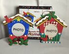 Wooden Picture Frames Magnet Hanging Christmas Cardinal / Ornament Set 2 New