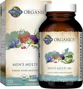 Garden of Life Organics Men's Multi 40+ Vitamin (120 Veg Tabs) Exp 12/26+ - Picture 1 of 8