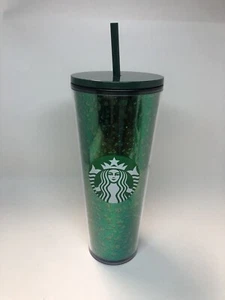 Vaso Starbucks 2019 Holiday edición limitada verde moteado brillo 24 oz Venti - Imagen 1 de 1