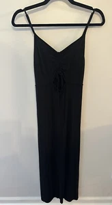 Double Zero Small Maxi Dress Black CutOut Front Adjustable Straps Beach Festival - Picture 1 of 8