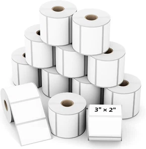 3x2 750/Roll Direct Thermal Shipping Barcode Label Address Sticker - Zebra Rollo - Picture 1 of 15