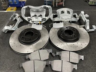 FOR VW TRANSPORTER T5 T6 BIG BRAKE CONVERSION DRILLED GROOVED CALIPER KIT 340mm - Image 1 of 3