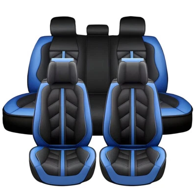 For BMW Car Seat Cover Full Set 5Seat Leather Front Rear Thick Protector Cushion Foto 1 de 4