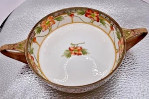 Vintage Nippon Schale mit Goldrand handbemalt Doppelhenkel - Bild 1 von 15