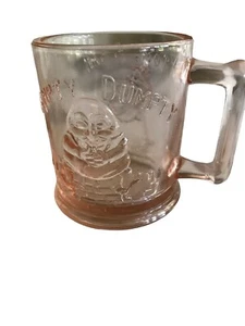 Child Mug Nursery Rhyme Pink Depression Glass Cup Tom Pipers Son Humpty Dumpty - Picture 1 of 6