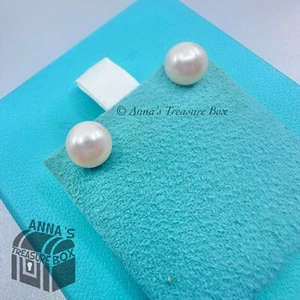 Tiffany & Co. Ohrringe 925 Silber rosa creme Ziegfeld 10 mm Perlen (Etui) - Bild 1 von 8
