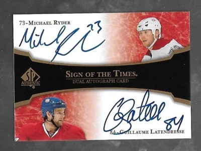 Ryder/Latendresse 2007-08 SP Authentic Hockey Sign Times Autograph Auto  #ST2-RL - Image 1 of 2