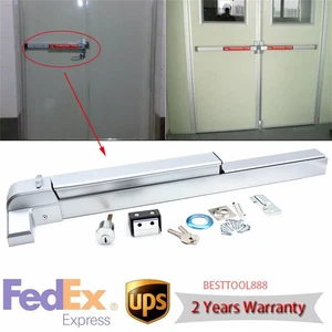 f/ Schwere Tür Schubstange Ausgang Panik Geräteschloss Notfall Hardware Riegel Schlüssel USA - Bild 1 von 13