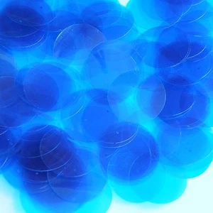 30mm Sequins Turquoise Blue Transparent See-Thru. Made in USA - Picture 1 of 2