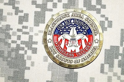 Challenge Coin Boy Scouts of America Blackhawk Area Council BSA LARGE My Honor - Image 1 of 4