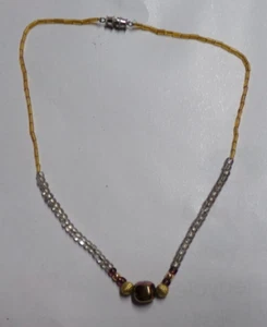 Vintage Iridescent Bead On Beaded 16" Necklace - Picture 1 of 6