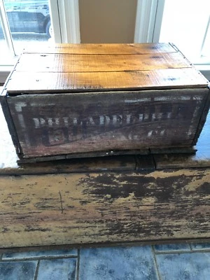 Primitive antique bushkill beer easton Philadelphia wooden beer case box - Image 1 of 4