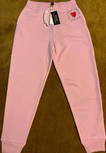 Polo Ralph Lauren pink hearts fleece sweatpants Sz XL (16)youth (26”inseam) NWT - Picture 1 of 4