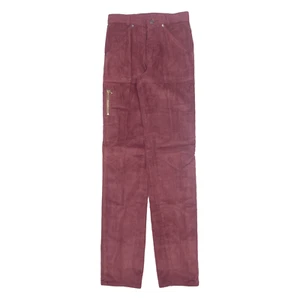 Vintage Girls Corduroy Trousers Maroon Slim Straight 90s W25 L32 - Picture 1 of 6