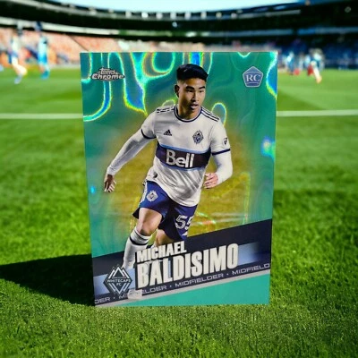 2022 Topps MLS Chrome Refractor Aqua Lava #196 Michael Baldisimo RC /299 - Image 1 of 3