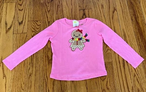 NWT Crazy 8 Holiday Gingerbread Girl Pink Thermal Shirt Top Size 4 4T - Picture 1 of 2