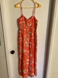 Women "NWOT Joie" orange pattern,spaghetti strap midi jumpsuit. Size 4.C Below - Picture 1 of 4