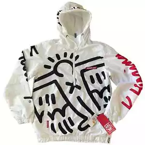 NEW LICENSED KEITH HARING-MEMBERS ONLY HOODIE WINDBREAKER DANCE HIP HOP JACKET S - Picture 1 of 18