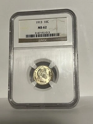 1913-P 1913 Barber Dime 10c NGC - MS62 - Image 1 of 2