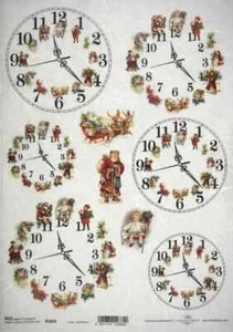 Papel de arroz ITD A/4 para decoupage - Relojes de Navidad - Imagen 1 de 1