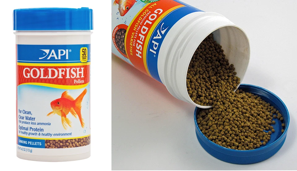 AQUARIUM PHARMACEUTICALS API Pellet Goldfish Food 4.0 oz Canister Goldfsh,Shubnkins,Lionheads & Fantails