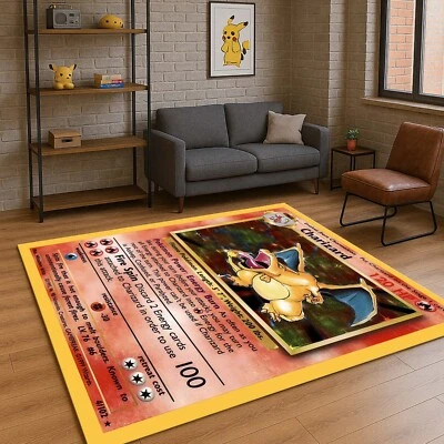Charizard Pokémon Card Rug, Pokémon Charizard Rug, Game Pokemon Card Rug, Poke - Image 1 of 4