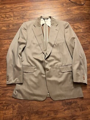 Paul Stuart 44L Brown Tan Wool Sports Blazer Iridescent Sheen Made In Canada - Image 1 of 4
