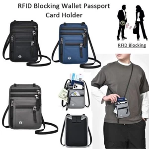 Nylon RFID-Blocking-Pass tasche Wasserdicht Reisehals-Geldbörse - Picture 1 of 17
